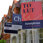 To Let sign on terrace houses